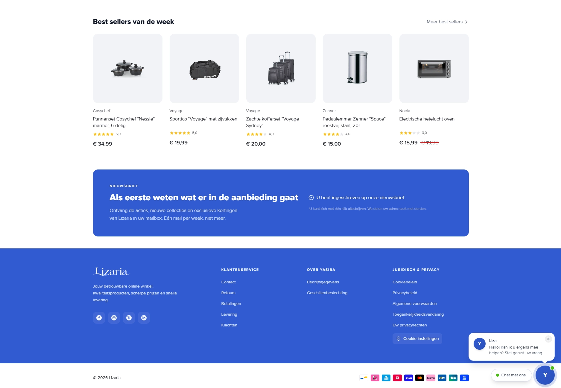 Homepage lower page footer