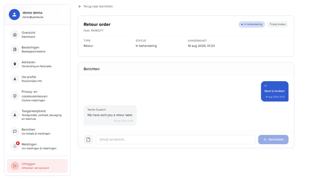 Ticket chat admin reply
