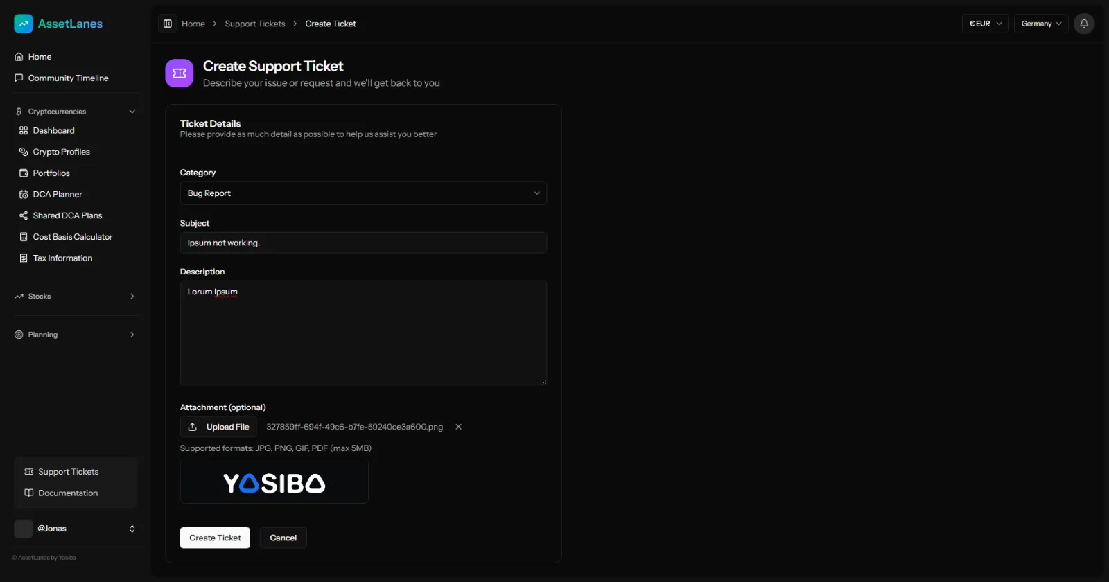 Create ticket