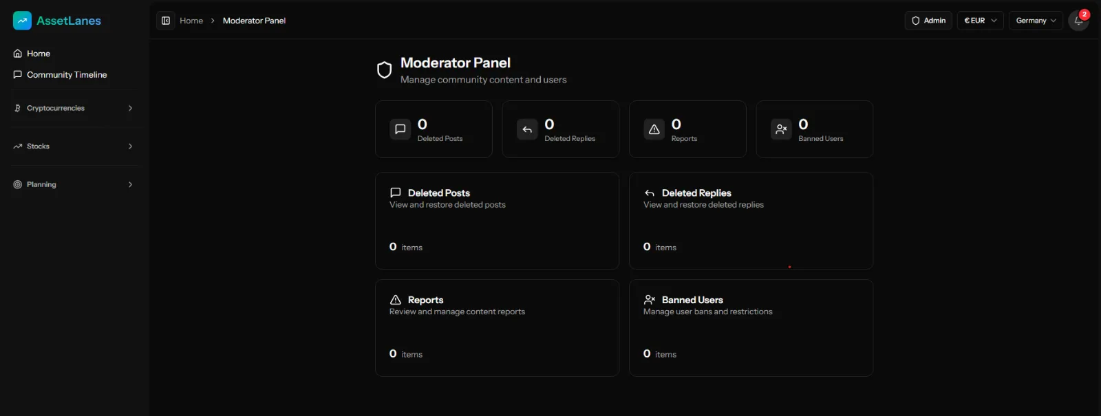 Moderator panel